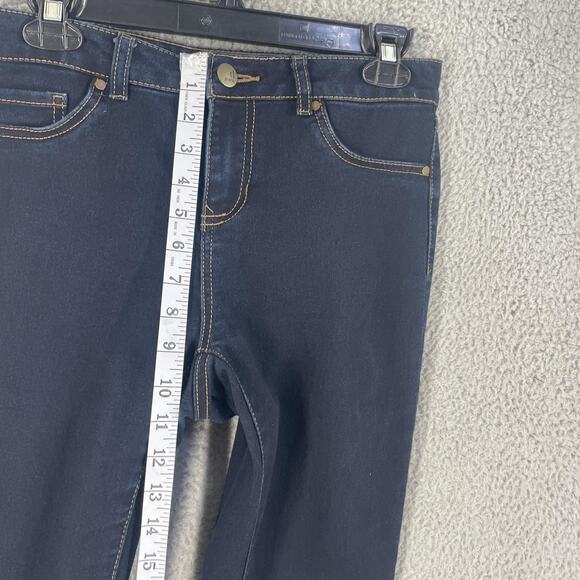 d.jeans Jeans Womens 6 Dark Blue Skinny Stretch Five Pocket Embroidered Back - Picture 4 of 9